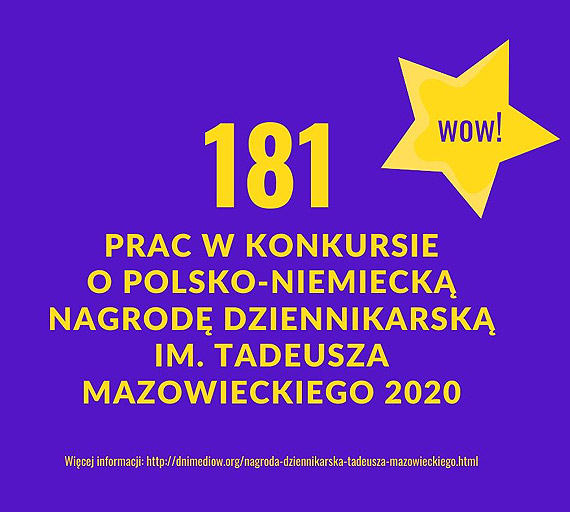 181 prac zgoszono cznie do Polsko-Niemieckiej Nagrody Dziennikarskiej 2020 – Wysoko nagrody w kadej kategorii to 5.000 euro